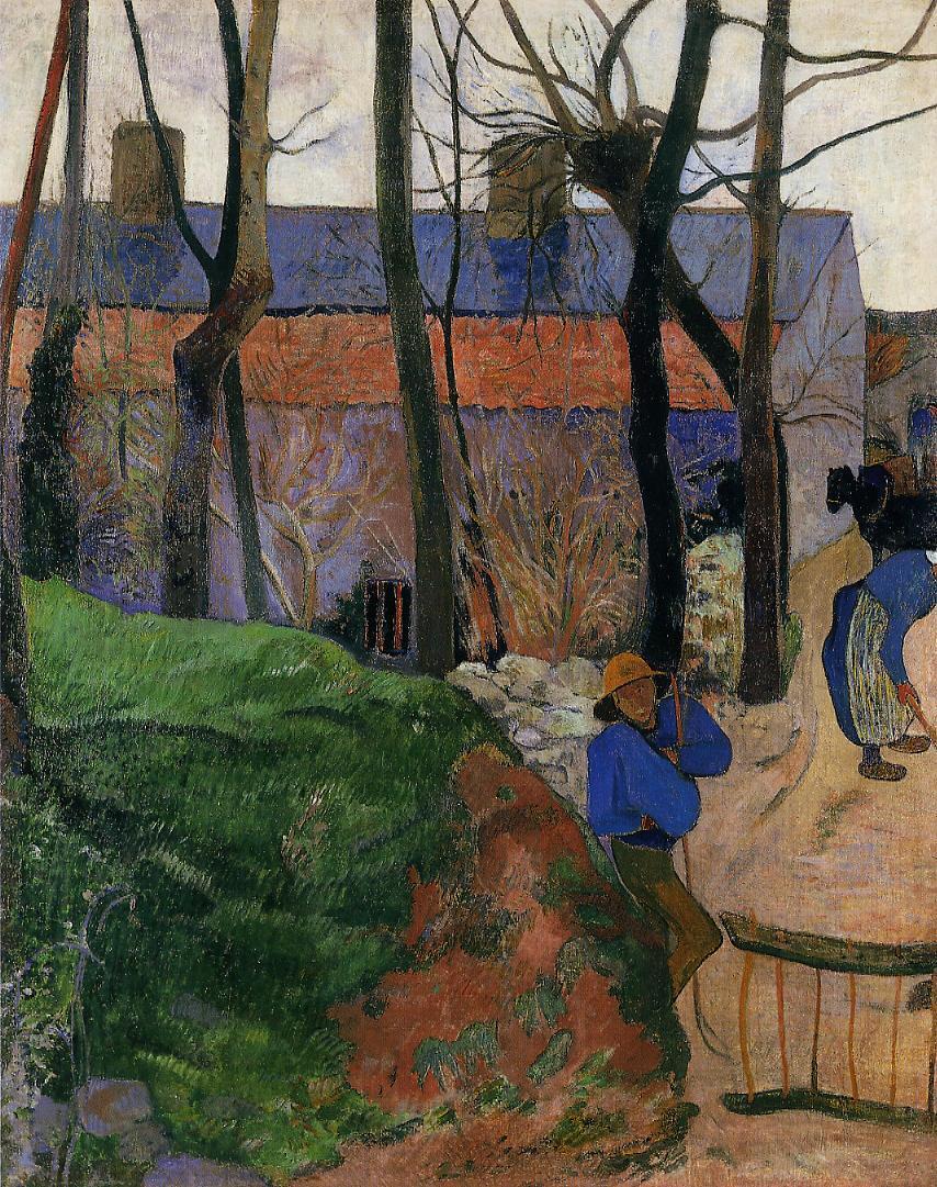 Houses in le Pouldu - Paul Gauguin Painting